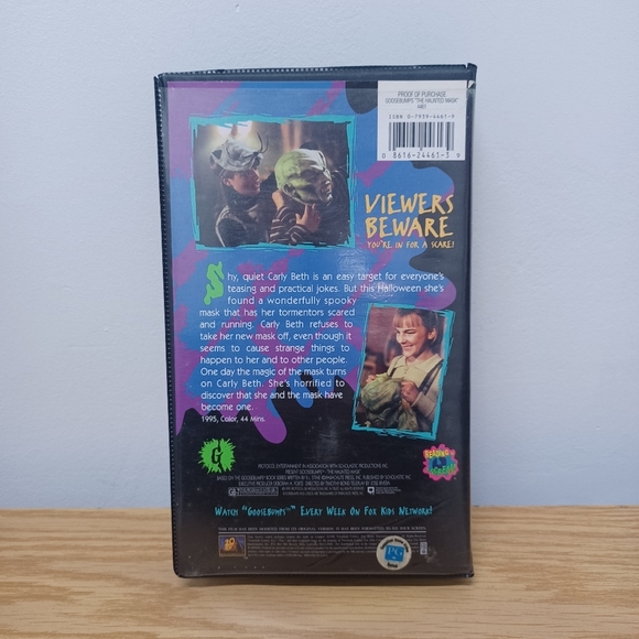 Goosebumps The Haunted Mask 1995 RL Stine VHS Movie Vintage Clamshell Halloween - Picture 2 of 8